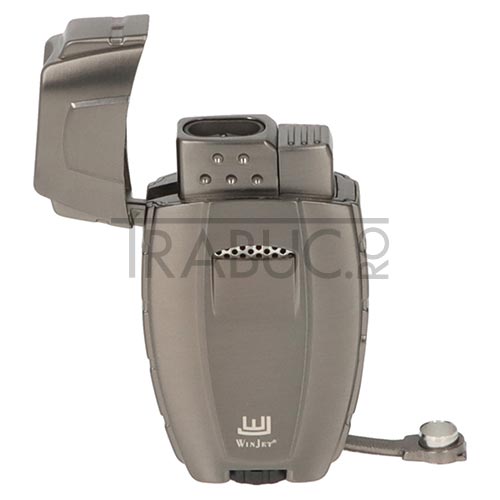 Bricheta trabuc WinJet Gun Metal cu 2 arzatoare cu flacara antivant