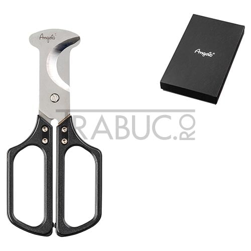 Foarfeca pentru taiat trabuc Angelo din otel inoxidabil in cutie cadou