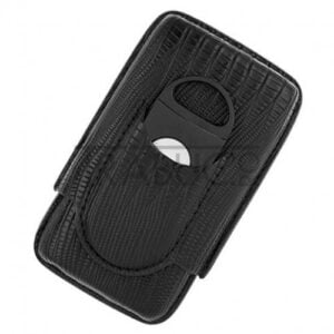 813120 Etui Angelo pentru 3 trabucuri cu cutter inclus din piele
