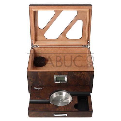 Set Humidor Angelo Vintage cu capac din sticla