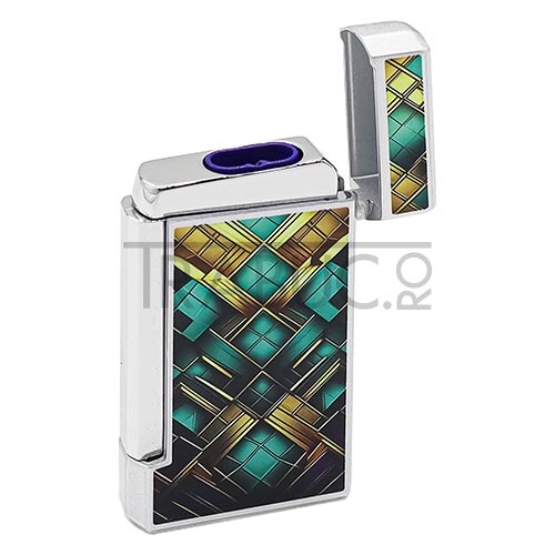Bricheta trabuc Caseti Geometric Print din otel inoxidabil