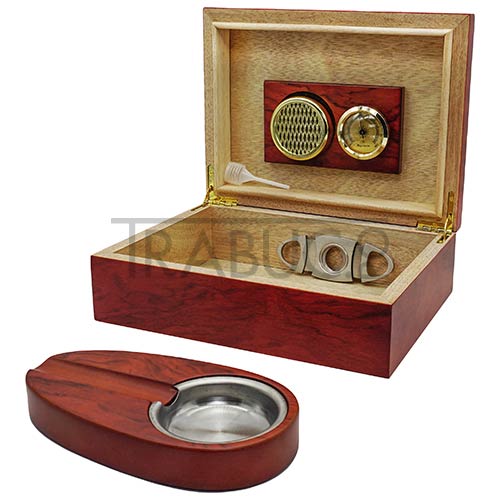 600214 Set humidor din lemn pentru trabucuri