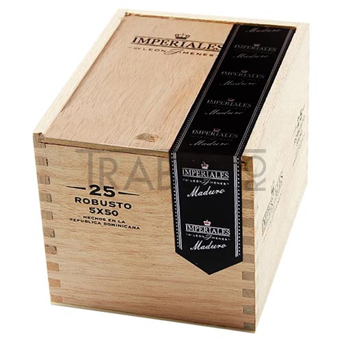 Cutie din lemn cu 25 trabucuri Leon Jimenes Imperiales Maduro Robusto