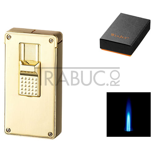 bricheta trabucuri winjet brushed gold 221026 cu flacara antivant