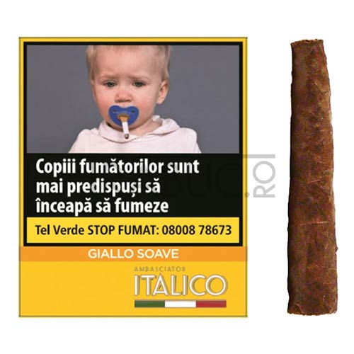 pachet de 5 tigari de foi ambasciator italico giallo soave de origine Italia cu invelis Italian Kentucky