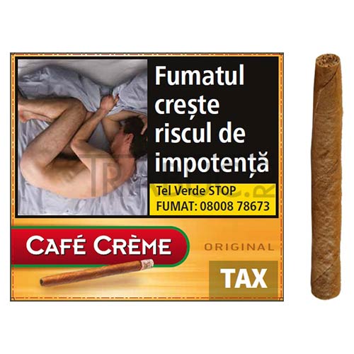 pachet de 10 tigari cafe creme original confectionate din tutun 100% natural cu invelis java