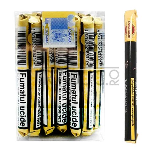 pachet de 50 tigari de foi candlelight gold filter cu aroma de vanilie confectionate in germania