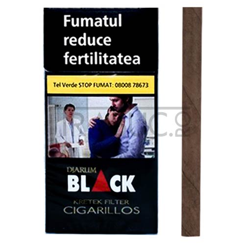 pachet de 10 tigari de foi djarum black filter 10 cu aroma de cuisoare fabricate in indonezia