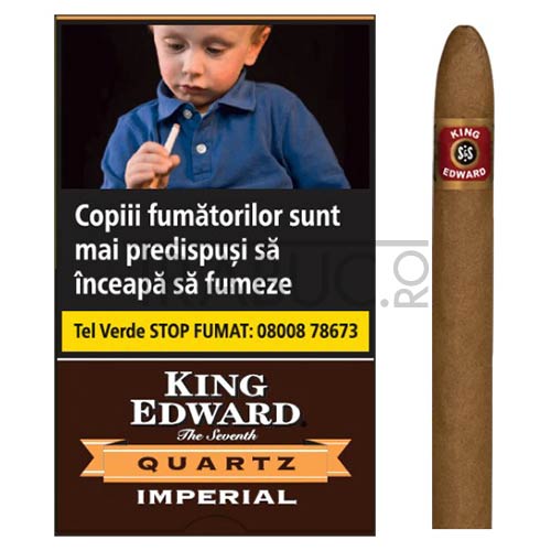 tigari de foi king edward imperial quartz in pachet de 5 cu aroma de ciocolata confectionate in america