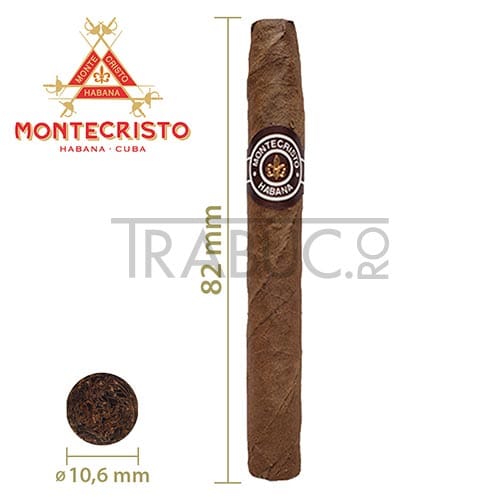 Dimensiuni Tigari de foi Montecristo Short