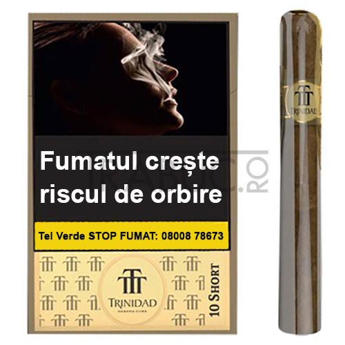 pachet cu 10 tigari de foi trinidad short de origine cuba cu umplutura si invelis habano