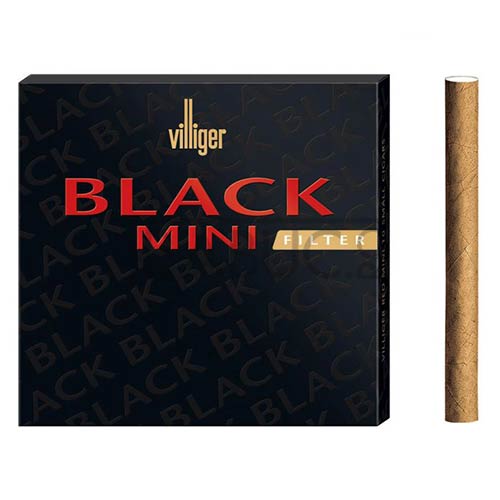 pachet cu 10 tigari foi cu filtru villiger black mini filter sumatra