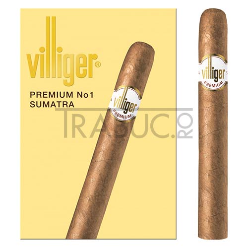 pachet cu 5 tigari de foi villiger premium no.1 sumatra fara filtru ambalate individual
