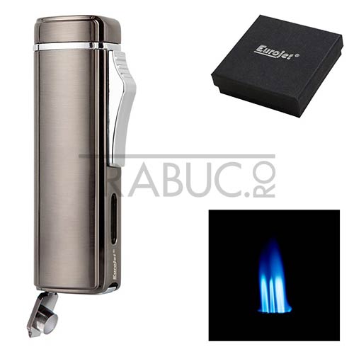 256013 bricheta eleganta cu punch inclus pentru trabucuri prevazut cu 3 arzatoare confectionata din otel inoxidabil