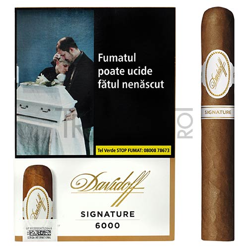 pachet cu 4 trabucuri davidoff signature 6000 cu o umplutura republica dominicana intr-un invelis ecuador connecticut de tarie medie