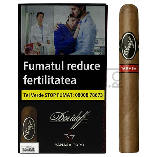 pachet cu 4 trabucuri de lux davidoff yamasa toro cu umplutura naturala de origine nicaragua si invelis republica dominicana