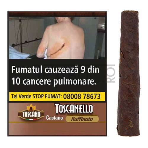pachet cu 5 tigari de foi toscanello castano cu aroma de alune de origine italia