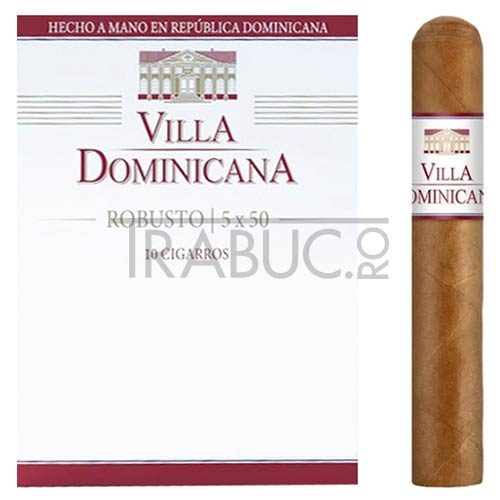 pachet cu 10 trabucuri villa dominicana robusto cu o umplutura republica dominicana si nicaragua intr-un invelis connecticut ecuador de tarie slab spre mediu