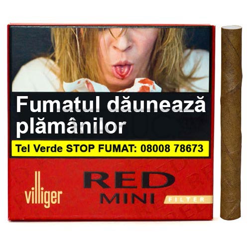 tigari de foi villiger red mini filter in pachet de 10 cu aroma de vanilie de origine germania