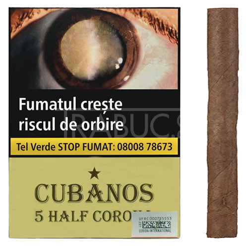 pachet cu 5 tigari de foi cubanos half corona de tarie medie spre tare