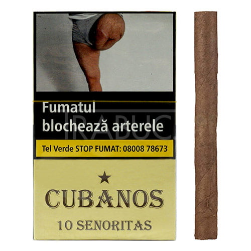pachet cu 10 tigari de foi cubanos senorita de tarie mediu spre tare