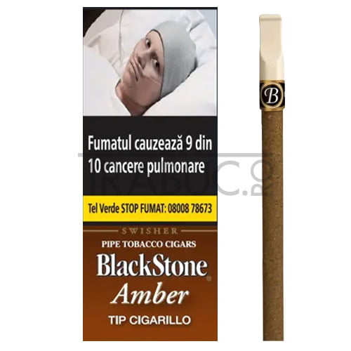 pachet cu 5 tigari de foi black stone amber tip vanilie de origine dominicana