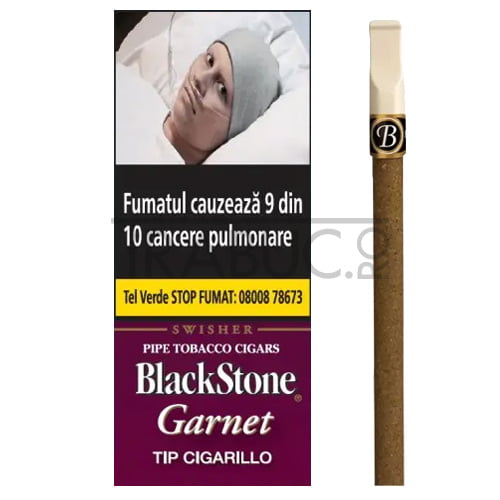 pachet cu 5 tigari de foi black stone garnet cu aroma de vin rosu