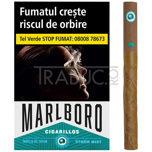 pachet cu 17 tigari de foi click marlboro storm mist cu aroma de menta