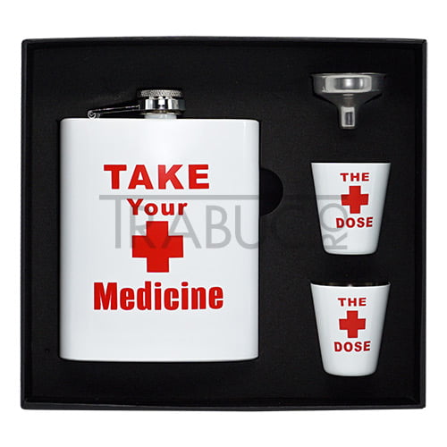 set plosca take your medicine angelo ce contine 2 pahare si o palnie