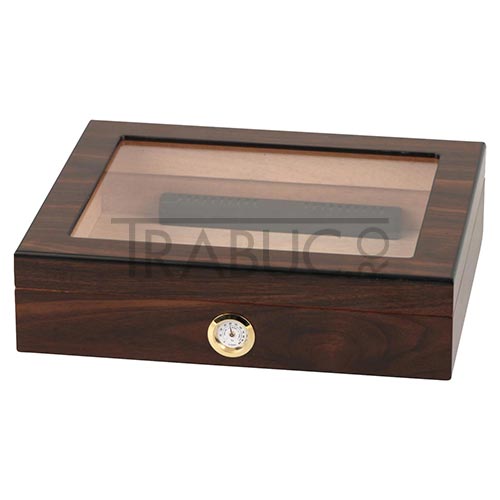 Humidor pentru trabucuri Walnut cu exterior lacuit de culoare maro