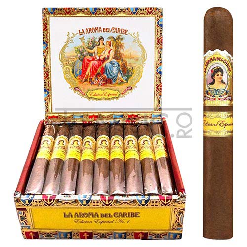 Trabucuri La Aroma Del Caribe Ed. Esp. No.1 Corona in cutie din lemn cu 25 trabucuri