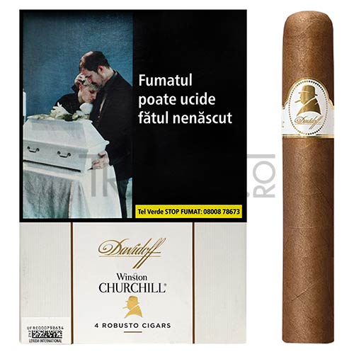 pachet cu 4 trabucuri winston churchill robusto de tarie medie spre tare