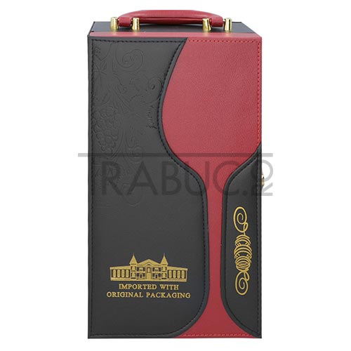 Set accesorii pentru vin DM 5 Luxury in cutie din lemn cu exterior din piele ecologica