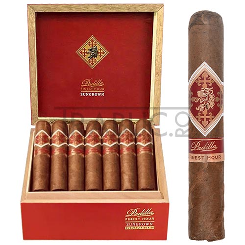 Trabucuri Padilla Finest Hour sungrown Robusto in cutie din lemn cu 20 bucati