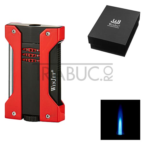 Bricheta pentru trabucuri WinJet Red cu flacara antivant si cutie cadou WinJet