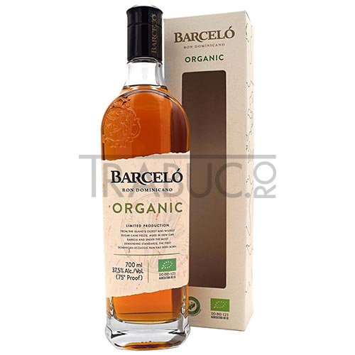 Sticla de 0.7l cu Rom Ron Barcelo Organic cu alcool de 37.5%