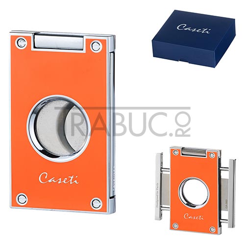 Cutter Trabucuri Caseti Orange confectionat din otel inoxidabil cu doua lame in cutie originala Caseti
