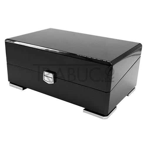 Humidor Angelo Black High cu exterior negru lucios