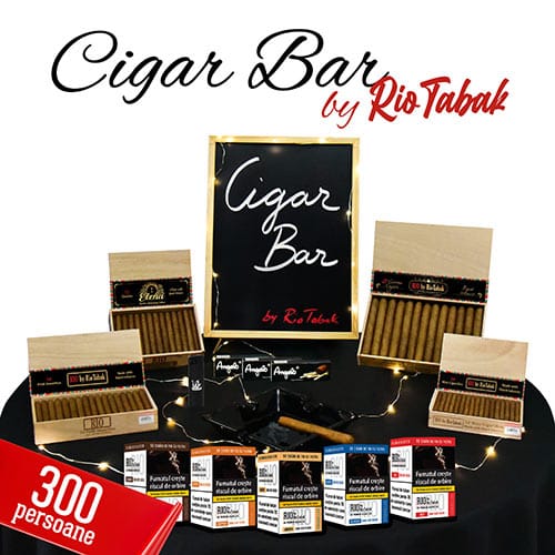 Pachet RIO Cigar Bar cu tigari de foi si accesorii potrivit pentru 300 de persoane