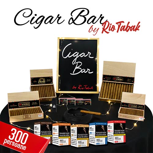 Pachet RIO Cigar Bar cu tigari de foi si accesorii potrivit pentru 300 de persoane