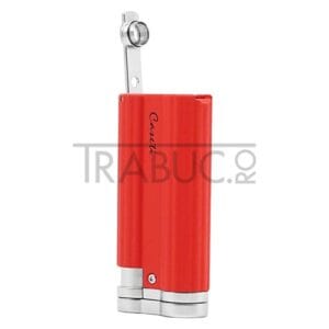 Bricheta trabuc Caseti Red Matt din otel inoxidabil cu aprindere quart si prevazuta cu punch
