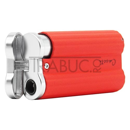 Bricheta trabuc Caseti Red Matt din otel inoxidabil cu aprindere quart si prevazuta cu punch