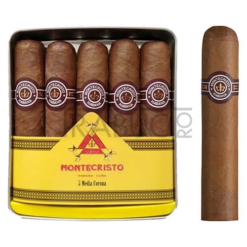 Cutie metalica cu 5 Trabucuri Montecristo Medias Coronas