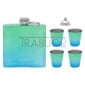 Set plosca Crafter Rainbow cu capacitate de 170 ml cu 4 pahare si palnie