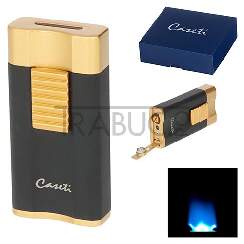 Bricheta trabuc Caseti Black cu punch integrat si flacara antivant plata