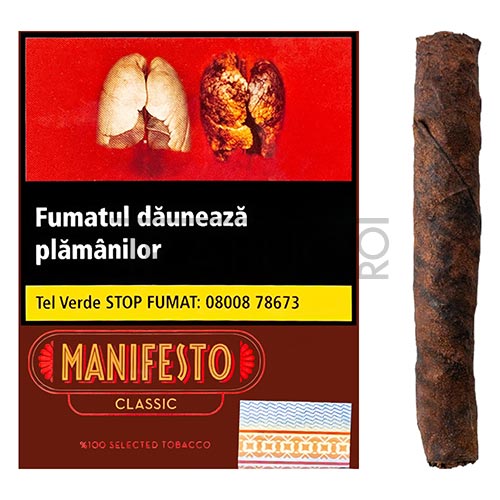 Tigari de foi Manifesto Classic cu aroma naturala de tutun in pachet de 5 tigari