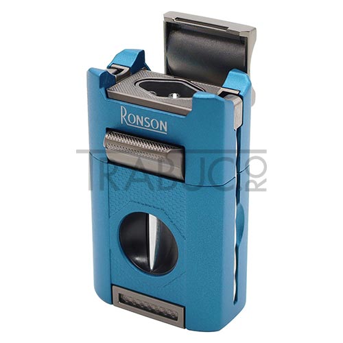 Bricheta trabuc Ronson Giant Blue functionala cu gaz butan cu flacara antivant