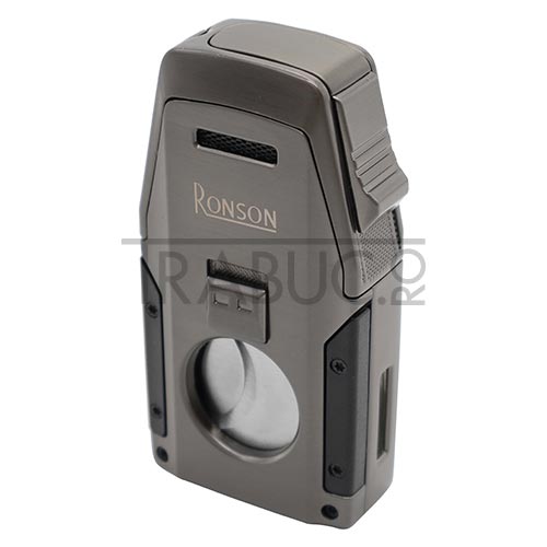 Bricheta metalica pentru trabuc Ronson Mirage Gun Metal din otel inoxidabil