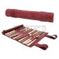 Set joc de table Melai Roll-Up Bordeaux confectionat integral din piele naturala perfect pentru calatorie