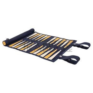 Set joc de table Melia Roll-Up Canaris din piele naturala de calitate de culoare albastru inchis